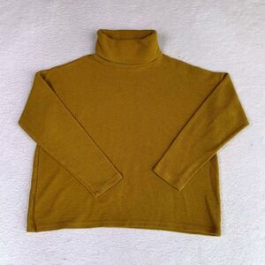 Aerie Turtleneck Pullover Sweatshirt Womens XS Mustard Yellow Oversized 762NM3K6